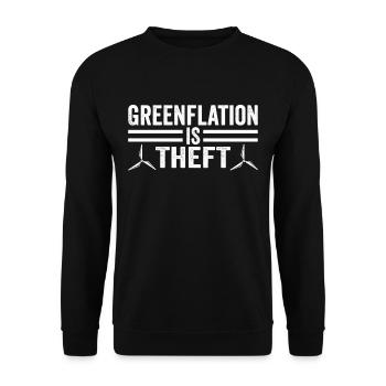 Greenflation is theft energy inflation green - Unisex Sweatshirt - black - Front - Alina (178cm) & Michal (187cm)