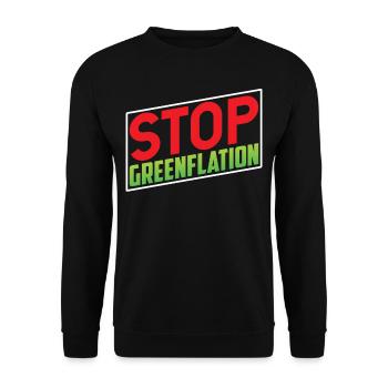 Greenflation Stop à l’inflation de l’énergie verte - Sweat-shirt Unisexe - noir - Devant - Alina (178cm) & Michal (187cm)
