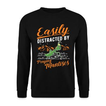 Gottesanbeterin Praying Mantis Fangschrecke - Unisex Sweatshirt - black - Front - Alina (178cm) & Michal (187cm)