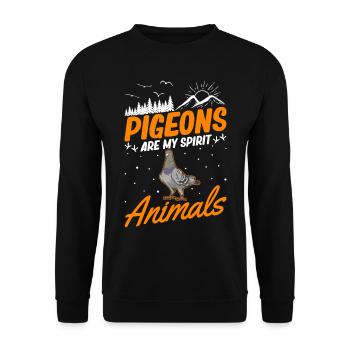 Pigeons are my spirit animals Pigeon fancier pigeon - Unisex Sweatshirt - black - Front - Alina (178cm) & Michal (187cm)