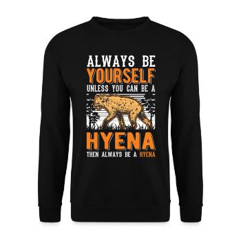 Always be yourself Hyena Erdwolf Hyäne - Unisex Pullover - Schwarz - Vorne - Alina (178cm) & Michal (187cm)