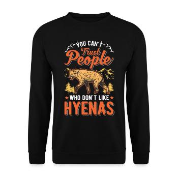 Hyäne Geschenk Erdwolf Hyena - Unisex Pullover - Schwarz - Vorne - Alina (178cm) & Michal (187cm)