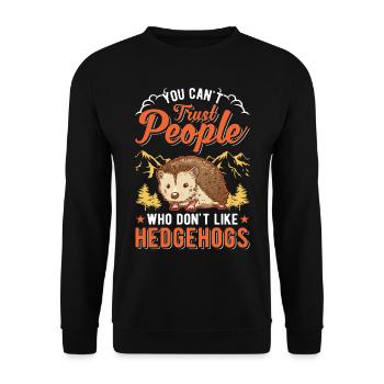 Hérisson Cadeau Stacheligel - Sweat-shirt Unisexe - noir - Devant - Alina (178cm) & Michal (187cm)