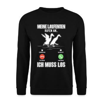 Mes canards qui courent appellent Je dois aller bouteille canard - Sweat-shirt Unisexe - noir - Devant - Alina (178cm) & Michal (187cm)