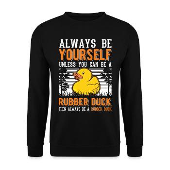Soyez toujours vous-même Canard en caoutchouc Gummiente - Sweat-shirt Unisexe - noir - Devant - Alina (178cm) & Michal (187cm)
