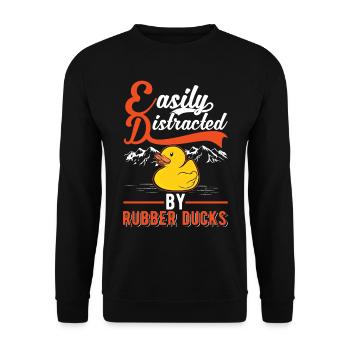 Facilement distrait par Rubber Ducks Rubber Duck - Sweat-shirt Unisexe - noir - Devant - Alina (178cm) & Michal (187cm)