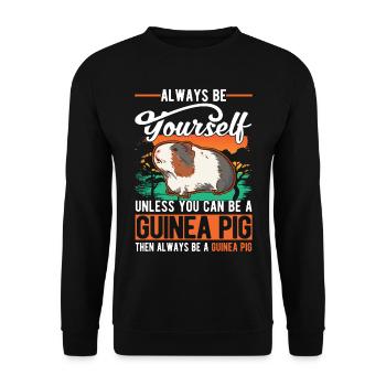 Cochon d’Inde Cadeau Cochon d’Inde - Sweat-shirt Unisexe - noir - Devant - Alina (178cm) & Michal (187cm)