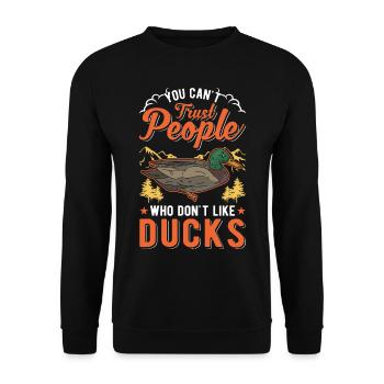 Duck Gift Duck Duck Breeder - Unisex Sweatshirt - black - Front - Alina (178cm) & Michal (187cm)