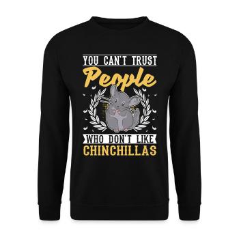 Chinchilla Gift Woolly Short-tailed Chinchilla - Unisex Sweatshirt - black - Front - Alina (178cm) & Michal (187cm)
