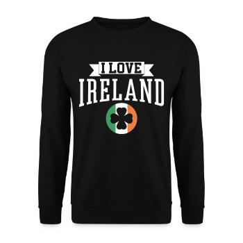 I love Ireland St. Patrick's Day Irish Irish - Unisex Sweatshirt - black - Front - Alina (178cm) & Michal (187cm)