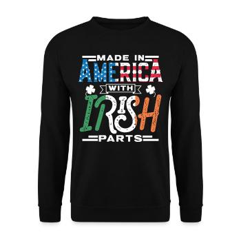 Made in America with Irish parts - Unisex Sweatshirt - black - Front - Alina (178cm) & Michal (187cm)