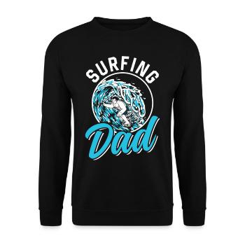 Surfender Vater Surfer Surfing Surfbrett Surfen - Unisex Pullover - Schwarz - Vorne - Alina (178cm) & Michal (187cm)