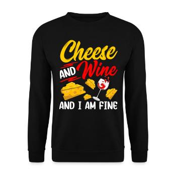 Fromage et vin et je suis un amoureux de l’amour - Sweat-shirt Unisexe - noir - Devant - Alina (178cm) & Michal (187cm)