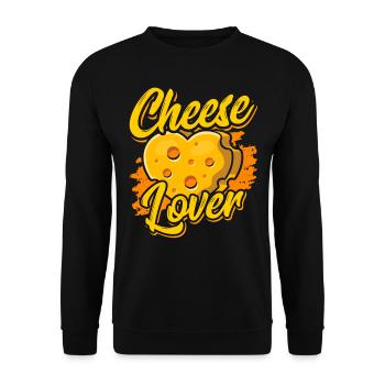 Amateurs de fromage Les amateurs de fromage adorent les dictons doux - Sweat-shirt Unisexe - noir - Devant - Alina (178cm) & Michal (187cm)