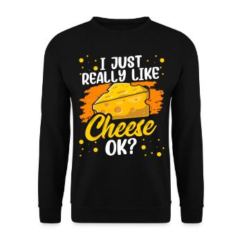 J’aime le fromage juste très amoureux amour doux - Sweat-shirt Unisexe - noir - Devant - Alina (178cm) & Michal (187cm)