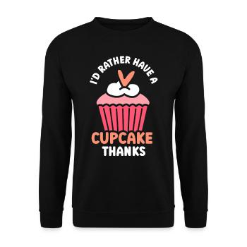 Ich Hätte Lieber Einen Cupcake Danke Cupcakes Süß - Unisex Pullover - Schwarz - Vorne - Alina (178cm) & Michal (187cm)