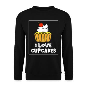 J’aime les cupcakes les amateurs de nourriture sucrée Cupcake - Sweat-shirt Unisexe - noir - Devant - Alina (178cm) & Michal (187cm)
