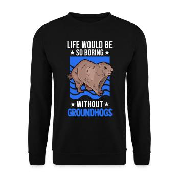 Marmotte Marmotte Marmotte de la forêt Marmotte - Sweat-shirt Unisexe - noir - Devant - Alina (178cm) & Michal (187cm)
