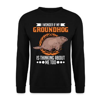 Marmot Groundhog Day Forest Marmot - Unisex Sweatshirt - black - Front - Alina (178cm) & Michal (187cm)