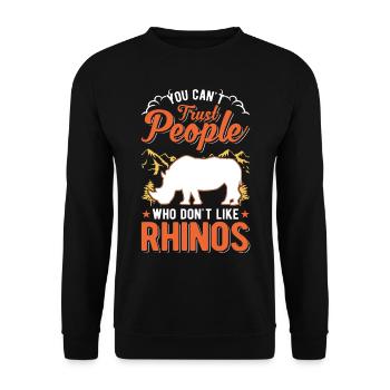 Rhinocéros Cadeau Rhino Rhinocéros - Sweat-shirt Unisexe - noir - Devant - Alina (178cm) & Michal (187cm)