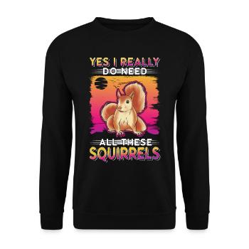 Écureuil Cadeau Écureuil Gris - Sweat-shirt Unisexe - noir - Devant - Alina (178cm) & Michal (187cm)