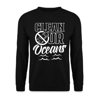 Clean Our Oceans Sea Lake Ocean Protection - Unisex Sweatshirt - black - Front - Alina (178cm) & Michal (187cm)