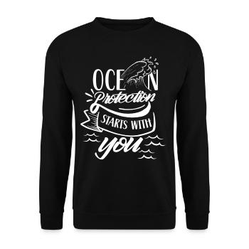 The protection of the oceans begins with you sea lake - Unisex Sweatshirt - black - Front - Alina (178cm) & Michal (187cm)