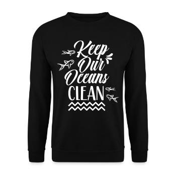 Keep Our Oceans Clean See Ocean Protection - Unisex Sweatshirt - black - Front - Alina (178cm) & Michal (187cm)