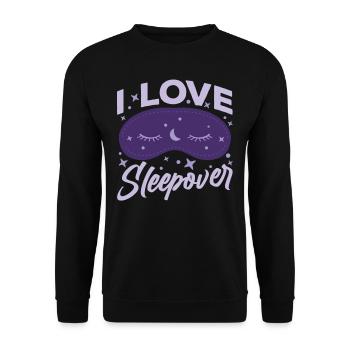 Ich Liebe Übernachtungen Übernachten Party Süß - Unisex Pullover - Schwarz - Vorne - Alina (178cm) & Michal (187cm)