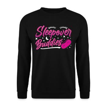 Sleepover Freunde Party Übernachtung Übernachten - Unisex Pullover - Schwarz - Vorne - Alina (178cm) & Michal (187cm)