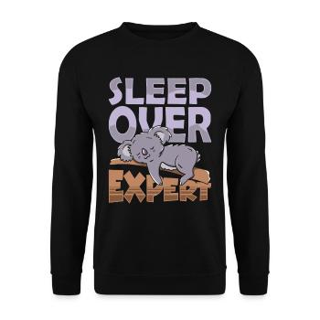 Experte Für Übernachtungen Übernachten Süß Party - Unisex Pullover - Schwarz - Vorne - Alina (178cm) & Michal (187cm)