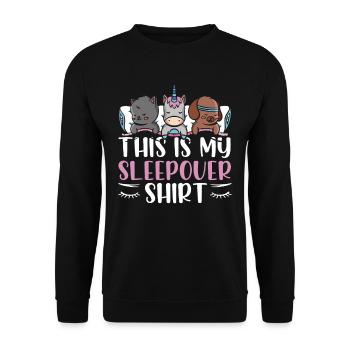 Das Ist Mein Sleepover Shirt Übernachten Party - Unisex Pullover - Schwarz - Vorne - Alina (178cm) & Michal (187cm)