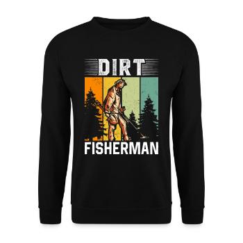 Dirt Fischer Metal Detecting Dirt Fishing - Unisex Sweatshirt - black - Front - Alina (178cm) & Michal (187cm)