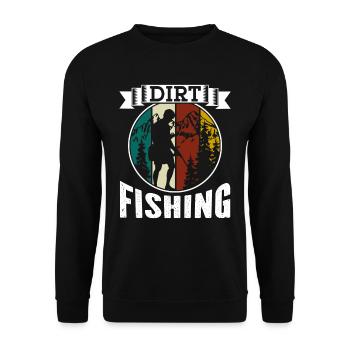 Dirt Fishing Metal Detection Metal Detecting - Unisex Sweatshirt - black - Front - Alina (178cm) & Michal (187cm)