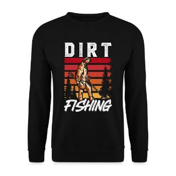 Dirt Fishing Metal Detection Metal Detecting - Unisex Sweatshirt - black - Front - Alina (178cm) & Michal (187cm)