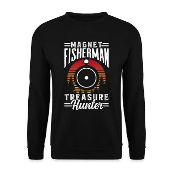 Magnetfischer Schatzsucher Magnet Magnetfischen - Unisex Pullover - Schwarz - Vorne - Alina (178cm) & Michal (187cm)