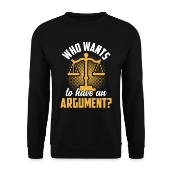 Wer Will Sich Streiten Argument Argumentieren - Unisex Pullover - Schwarz - Vorne - Alina (178cm) & Michal (187cm)