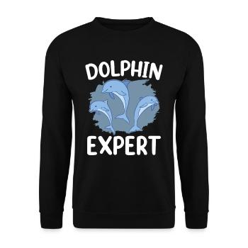 Dolphin Expert Dolphin Dolphin Dolphin Lovers - Unisex Sweatshirt - black - Front - Alina (178cm) & Michal (187cm)