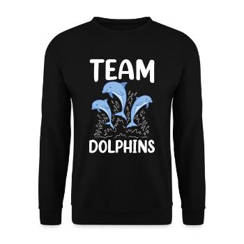 Team Dolphins Lovers Dolphins Dolphins Dolphins - Unisex Sweatshirt - black - Front - Alina (178cm) & Michal (187cm)