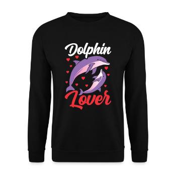 Dolphin lover Dolphins Dolphins Dolphin - Unisex Sweatshirt - black - Front - Alina (178cm) & Michal (187cm)