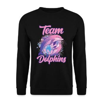 Team Dolphins Lovers Dolphin Dolphin Dolphins - Unisex Sweatshirt - black - Front - Alina (178cm) & Michal (187cm)