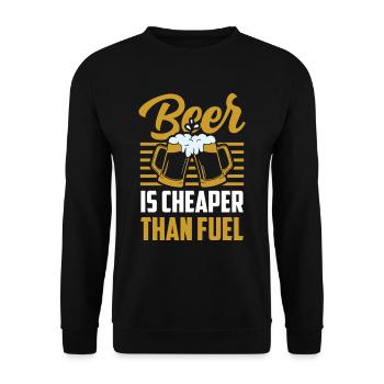 Beer is cheaper than gasoline prices - Unisex Sweatshirt - black - Front - Alina (178cm) & Michal (187cm)