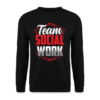 Social Work Team Social Work Social Workers - Unisex Sweatshirt - black - Front - Alina (178cm) & Michal (187cm)