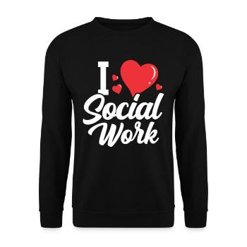 J’aime la formation de travailleur social - Sweat-shirt Unisexe - noir - Devant - Alina (178cm) & Michal (187cm)