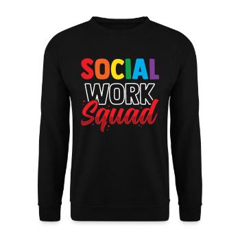 Social Work Team Social Worker Social Work - Unisex Sweatshirt - black - Front - Alina (178cm) & Michal (187cm)
