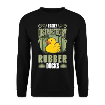Facilement distrait par Rubber Ducks Rubber Duck - Sweat-shirt Unisexe - noir - Devant - Alina (178cm) & Michal (187cm)
