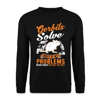 Gerbille Cadeau Rat de course mongol Gerbille - Sweat-shirt Unisexe - noir - Devant - Alina (178cm) & Michal (187cm)