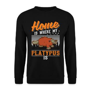 Platypus at home Platypus - Unisex Sweatshirt - black - Front - Alina (178cm) & Michal (187cm)