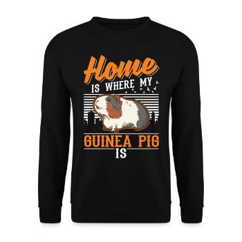 Guinea pigs at home Guinea Pig - Unisex Sweatshirt - black - Front - Alina (178cm) & Michal (187cm)