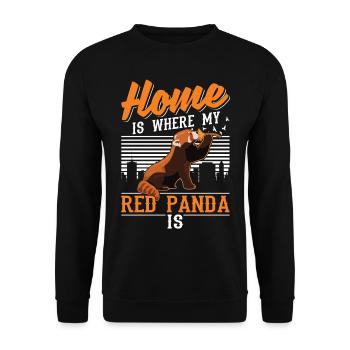 Home is where my Red Panda is Roter Panda - Unisex Sweatshirt - black - Front - Alina (178cm) & Michal (187cm)